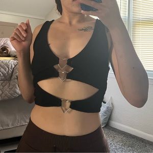Shein Black Heart Top